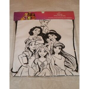 Disney Princess Coloring Drawstring Bag with Markers